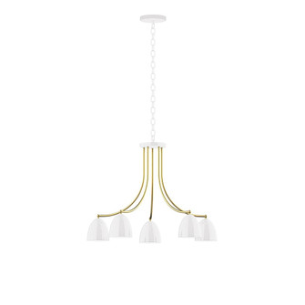 J-Series LED Chandelier in White with Brushed Brass (518|CHN4174491L10)