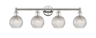 Edison Four Light Bath Vanity in Polished Nickel (405|6164WPNG122C6CL)