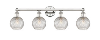 Edison Four Light Bath Vanity in Polished Nickel (405|6164WPNG122C6CL)