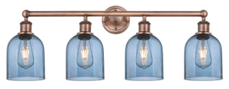 Edison Four Light Bath Vanity in Antique Copper (405|6164WACG5586BL)