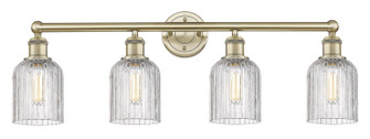 Edison Four Light Bath Vanity in Antique Brass (405|6164WABG5595CL)
