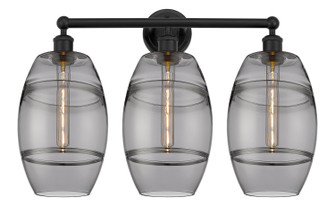 Edison Three Light Bath Vanity in Matte Black (405|6163WBKG5578SM)