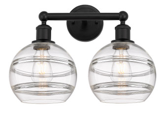 Edison Two Light Bath Vanity in Matte Black (405|6162WBKG5568CL)