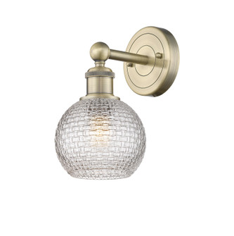 Edison One Light Wall Sconce in Antique Brass (405|6161WABG122C6CL)