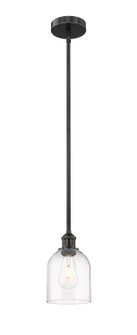 Edison One Light Mini Pendant in Matte Black (405|6161SBKG5586CL)