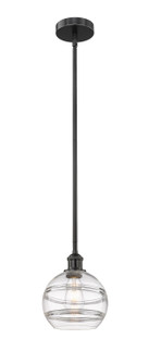 Edison One Light Mini Pendant in Matte Black (405|6161SBKG5568CL)