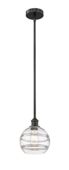 Edison One Light Mini Pendant in Matte Black (405|6161SBKG5568CL)