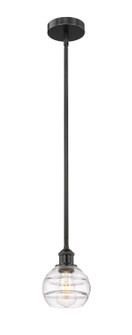 Edison One Light Mini Pendant in Matte Black (405|6161SBKG5566CL)