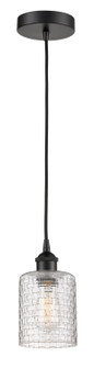 Edison One Light Mini Pendant in Matte Black (405|6161PBKG112C5CL)