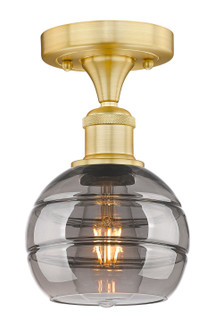 Edison One Light Semi-Flush Mount in Satin Gold (405|6161FSGG5566SM)