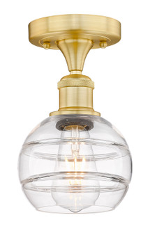 Edison One Light Semi-Flush Mount in Satin Gold (405|6161FSGG5566CL)