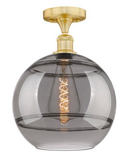 Edison One Light Semi-Flush Mount in Satin Gold (405|6161FSGG55612SM)