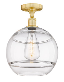 Edison One Light Semi-Flush Mount in Satin Gold (405|6161FSGG55612CL)