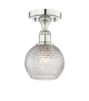 Edison One Light Semi-Flush Mount in Polished Nickel (405|6161FPNG122C6CL)