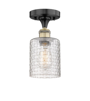 Edison One Light Semi-Flush Mount in Black Antique Brass (405|6161FBABG112C5CL)