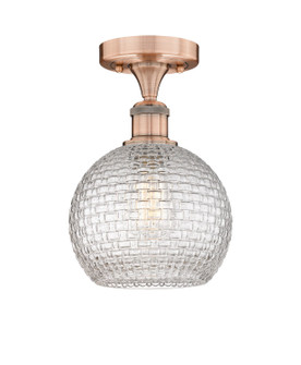 Edison One Light Semi-Flush Mount in Antique Copper (405|6161FACG122C8CL)