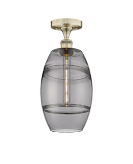 Edison One Light Semi-Flush Mount in Antique Brass (405|6161FABG5578SM)
