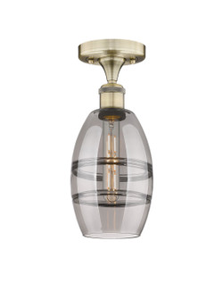 Edison One Light Semi-Flush Mount in Antique Brass (405|6161FABG5576SM)