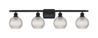 Ballston Four Light Bath Vanity in Matte Black (405|5164WBKG122C6CL)