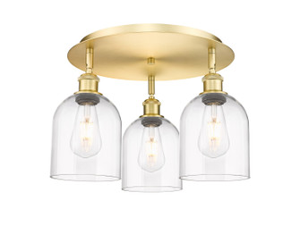 Ballston Three Light Semi-Flush Mount in Satin Gold (405|5163CSGG5586CL)
