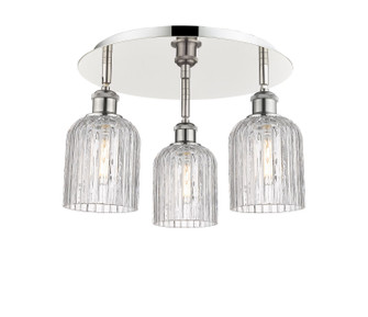 Ballston Three Light Flush Mount in Polished Nickel (405|5163CPNG5595CL)
