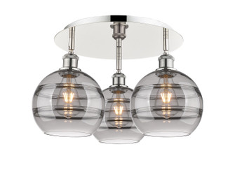 Downtown Urban Three Light Flush Mount in Polished Nickel (405|5163CPNG5568SM)