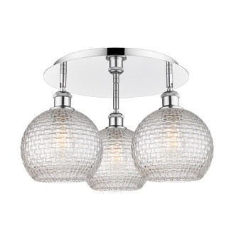 Downtown Urban Three Light Flush Mount in Polished Chrome (405|5163CPCG122C8CL)