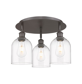 Downtown Urban Three Light Flush Mount in Oil Rubbed Bronze (405|5163COBG5586CL)