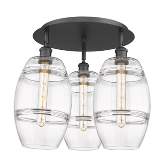 Ballston Three Light Flush Mount in Matte Black (405|5163CBKG5578CL)