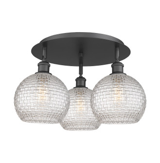 Ballston Three Light Flush Mount in Matte Black (405|5163CBKG122C8CL)