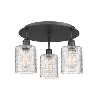 Ballston Three Light Flush Mount in Matte Black (405|5163CBKG112C5CL)