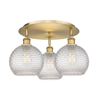 Downtown Urban Three Light Flush Mount in Brushed Brass (405|5163CBBG122C8CL)