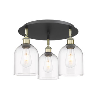 Ballston Three Light Semi-Flush Mount in Black Antique Brass (405|5163CBABG5586CL)