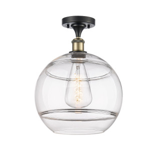 Ballston One Light Semi-Flush Mount in Black Antique Brass (405|5161CBABG55612CL)
