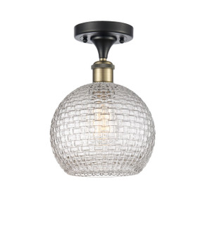 Ballston One Light Semi-Flush Mount in Black Antique Brass (405|5161CBABG122C8CL)