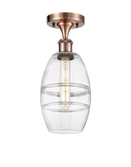 Ballston One Light Semi-Flush Mount in Antique Copper (405|5161CACG5576CL)