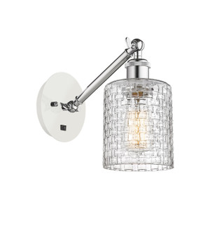 Ballston One Light Wall Sconce in White Polished Chrome (405|3171WWPCG112C5CL)