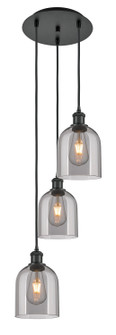 Ballston Three Light Pendant in Matte Black (405|113B3PBKG5586SM)