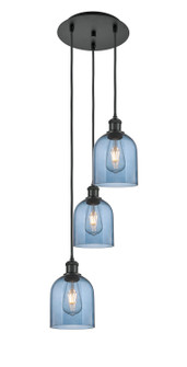 Ballston Three Light Pendant in Matte Black (405|113B3PBKG5586BL)