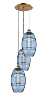 Ballston Three Light Pendant in Brushed Brass (405|113B3PBBG5578BL)