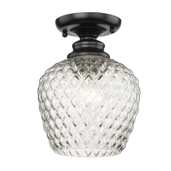 Adeline One Light Semi-Flush Mount in Matte Black (62|1088SFBLKCLR)
