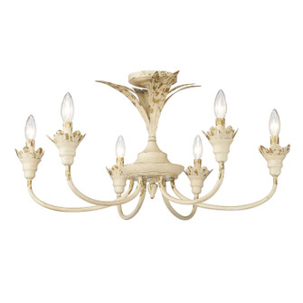 Lillianne Six Light Semi-Flush Mount in Antique Ivory (62|08466SFAI)