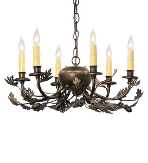 Oak Leaf & Acorn Six Light Chandelier in Antique Copper (57|265720)