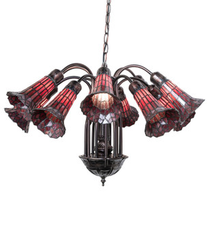 Stained Glass Pond Lily 12 Light Chandelier in Mahogany Bronze (57|251609)