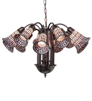 Stained Glass Pond Lily 12 Light Chandelier in Mahogany Bronze (57|251607)