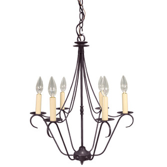 Chandelier Six Light Hanging Lantern in Dark Brass (196|929DBLT6)