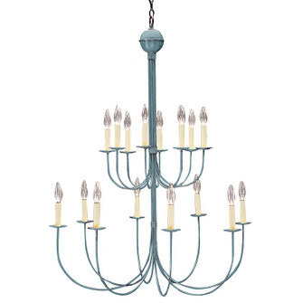 Chandelier 16 Light Hanging Lantern in Verdi Gris (196|916VGLT16)