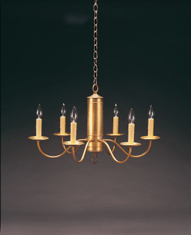 Chandelier Six Light Hanging Fixture in Antique Brass (196|911ABLT6) Chandelier Six Light Hanging Fixture in Antique Brass (196|911ABLT6)