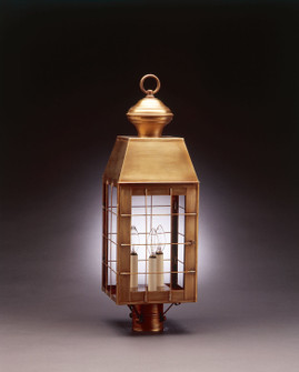 Woodcliffe Three Light Post Mount in Antique Brass (196|8353ABLT3CLR)