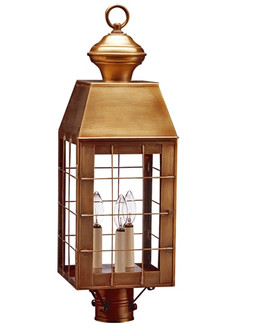 Woodcliffe Three Light Post Mount in Antique Brass (196|8353ABLT3CLR)